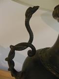 Serpent Handles on Metal Lamp
