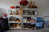 Holiday items, shelving is also for sale.