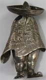 Lot#:	345
Description:	Jewelry Sterling Figural Man Sombrero Brooch
Fantastic sterling silver brooch / pin with Southwestern style design. Brooch is in the figural design of a man wearing a sombrero and poncho. Brooch measures 1.5" long, marked: "925" total weight: .21ozt.