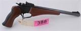 Lot#:	388
Description:	Gun Thompson Contender in 223 Break Action Pistol
Thompson Center Arms Contender in 223 Break Action Pistol (ECL). This unique pistol features blued finish on frame and barrel, wood grip and forearm, extremely clean bore, ornate etching on frame, rubber pad on rear grip, adjustable rear sight, fixed front ramp sight, thumb selector on hammer for safe, centerfire, and rimfire. There are several variants of barrel lengths and calibers that this pistol can be converted to in a matter of minutes, and barrel sets are readily available. Condition is used because of light nicks and wear on forearm and grip.
Tag Word: Firearm, 223 Rem, 223Rem, .223 Rem, .223Rem, 223 Remington, 223Remington, .223Remington

D3368 Thompson Center Arms Contender in 223 Break Action Pistol Serial Number 429221