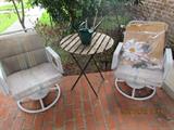 4 Patio Chairs. Folding Patio Table.