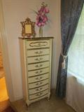 Brass Picture Frame. 5-Drawer French Provincial. Lingerie Chest.