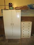 White Metal Cabinet. 6-Drawer Storage Chest.