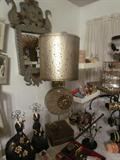 South American Metal Art Mirrors & Lamp.