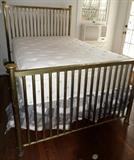 Brass Bed, salvaged and restored by homeowner