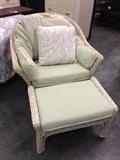 Wicker Chair w/ Ottoman