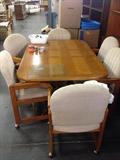 Dining Table w/ 6 Chairs on Wheels