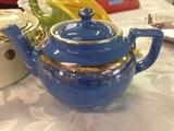 Blue Teapot with Gold Design