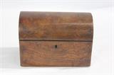 Antique English Burled Wood Tea Caddy