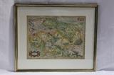 Antique German Hand Colored Latin Map