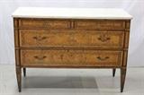 Antique Veneer & Marble Chest of Drawers