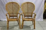 Balloon Back Wicker Chinese Armchairs