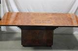 Contemporary Modern Dining Table Burled Wood