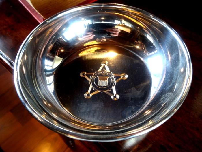Secret Service Bowl given to our client by the detail that secured his home for a week--the week prior to VP Cheney spending two nights there.