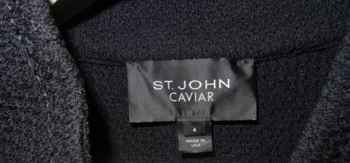 Picture of the St. John label of the coat previously shown.