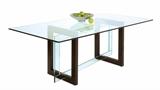 Roche Bobois "Pythagore" Glass and Weng Finish Wood Dining Table (Stock Photo)