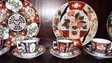Antique Collection of Specially Ordered Gold Imari with Recipients' Names on Back and Some From Caesar's Palace in Las Vegas from 40's-50's (approx. 33 Pcs) Owned by Archibald W. Lyon, Brigadier General US Army
