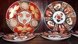 Antique Collection of Specially Ordered Gold Imari with Recipients' Names on Back and Some From Caesar's Palace in Las Vegas from 40's-50's (approx. 33 Pcs) Owned by Archibald W. Lyon, Brigadier General US Army