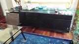 Roche Bobois "Pythagore" Glass and Weng Finish Wood Sideboard Buffet View 2