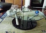 Roche Bobois "Toga" (Ying Yang) Glass and Chromed Steel Expandable Cocktail Table View 2