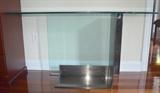 Roche Bobois Iridium Glass and Chromed Steel Console Table