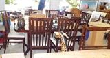 Vintage Italian Solid Rosewood Table and Six Chairs
