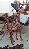 Large Leather Hand Made Giraffe Sculpture