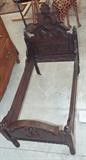 Antique Victorian Baby Bed with Beautiful Burl Detail