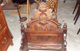 Antique Victorian Baby Bed with Beautiful Burl Detail