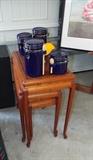 Vintage Cherry Asian Design Nesting Side Tables