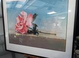 Large Pink Rose Print is an Artist Proof and Is Titled "Andalusia Rose" by John Woodrow Kelley, An American Artist