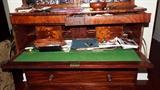 Antique Mahogany Secretary (Drop Down Desk and Hidden Drawers) China Cabinet - Showing Drop Down and Hidden Drawers