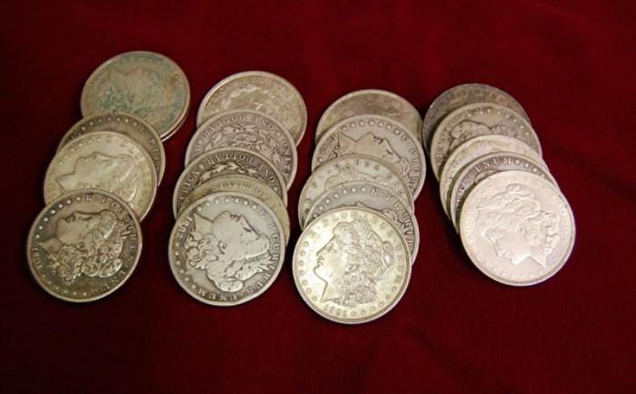 20 Mixed Date Silver Dollars (Morgan)