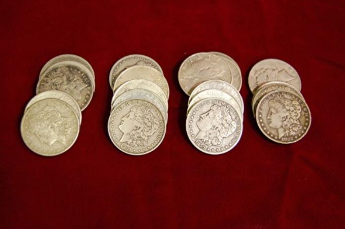 20 Mixed Date Silver Dollars