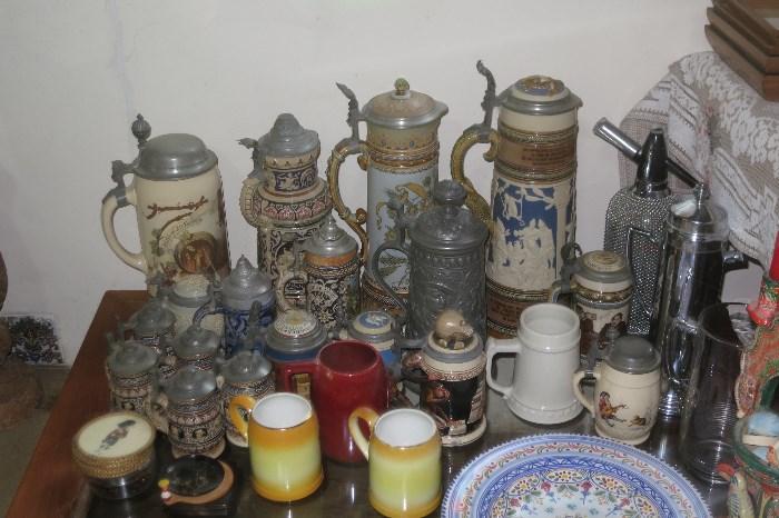 collection of Mettlach Steins