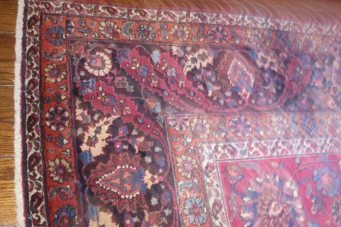 Detail of Orient style Area Rug, corner