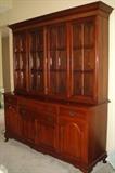 Ethan Allen Georgian Court mahogany china cabinet with bowed glass doors. Great for any kind of display or as a bookcase.