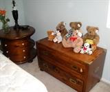 Two drawer chest. Round side table/bookcase