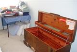 Linens. Inside of Lane chest-cedar!