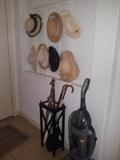 canes, hats, and vacuum 