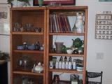 shelving, cookbooks and kitchen items  