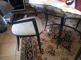 glass and medal  table with 4 chairs