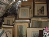 Just a fraction of the collection of Japanese, Chinese, American, and European Oils, watercolors, prints, etchings, and drawings