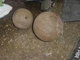 There several of the Civil War ear cannon balls of various sizes
