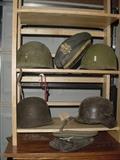 German and American helmets and Officers caps