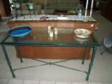 Entry or sofa table metal/glass