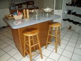Bar stools and kitchen