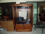 Interior Ethan Allen Media armoire with stereo