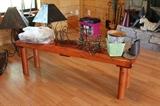 wonderful hand made log bench.