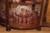 pink depression glass.